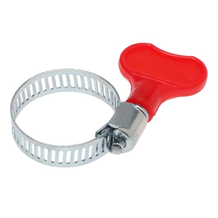 Хомут червячный с «барашком» ZEIN, сквозная просечка, диаметр 16-27 мм, оцинкованный