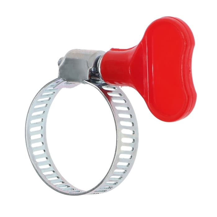 Хомут червячный с «барашком» ZEIN, сквозная просечка, диаметр 16-27 мм, оцинкованный