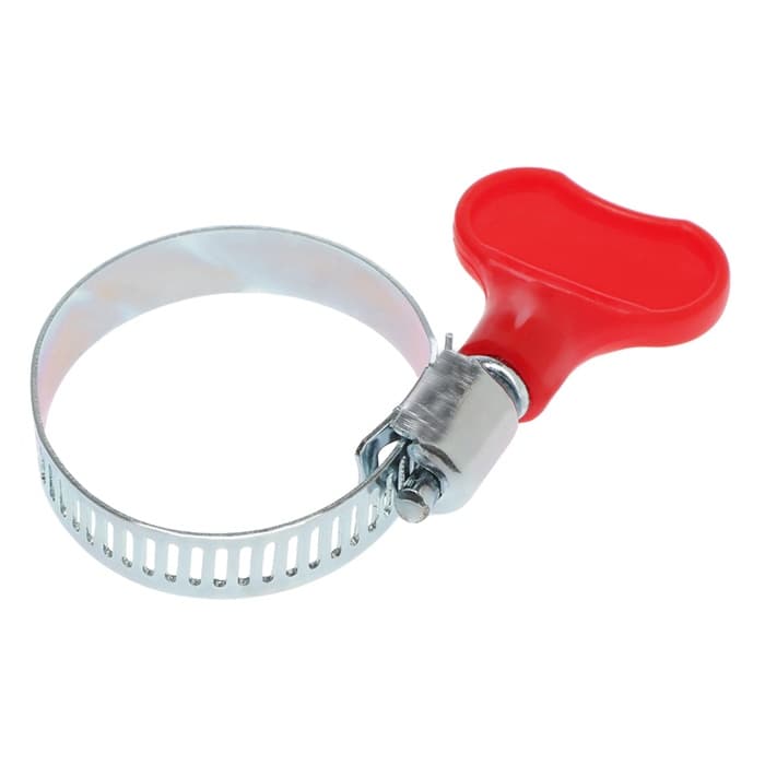 Хомут червячный с «барашком» ZEIN, сквозная просечка, диаметр 20-32 мм, оцинкованный