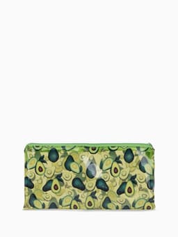 Косметичка-пенал на молнии, с рисунком, зелёная