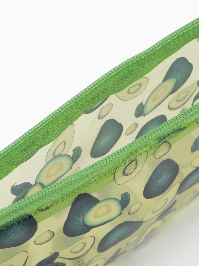 Косметичка-пенал на молнии, с рисунком, зелёная
