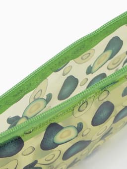 Косметичка-пенал на молнии, с рисунком, зелёная