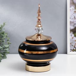 Интерьерный декор на стол «Мираж», золото с чёрным, металл, стекло, 32×16.5×16.5 см