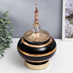 Интерьерный декор на стол «Мираж», золото с чёрным, металл, стекло, 32×16.5×16.5 см