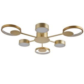 Люстра с пультом BayerLux 2301/6GD, светодиодная, 120 Вт, 3000-6000К, золотистая, 75×75×8 см