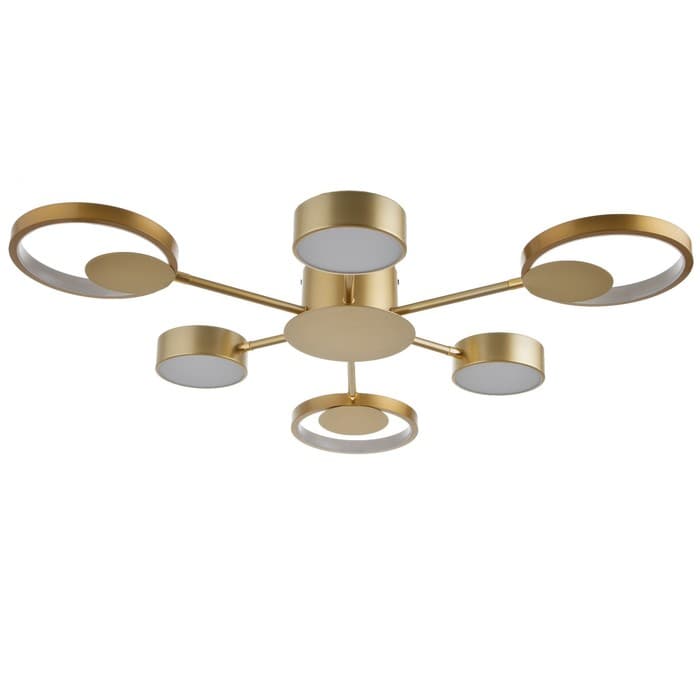 Люстра с ПДУ 2301/6GD LED 120 Вт 3000-6000К золото 75×75×8 см BayerLux