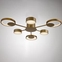 Люстра с ПДУ 2301/6GD LED 120 Вт 3000-6000К золото 75×75×8 см BayerLux