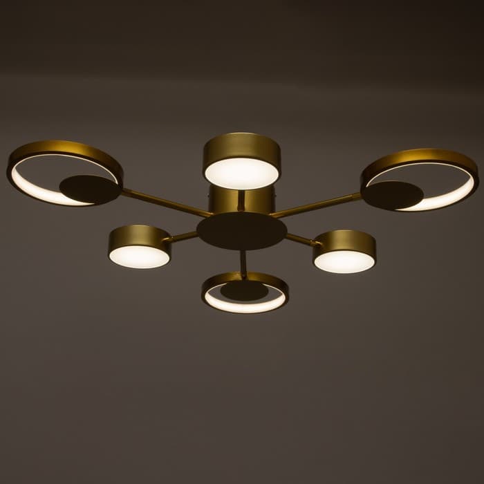 Люстра с ПДУ 2301/6GD LED 120 Вт 3000-6000К золото 75×75×8 см BayerLux