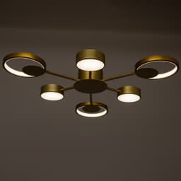 Люстра с ПДУ 2301/6GD LED 120 Вт 3000-6000К золото 75×75×8 см BayerLux