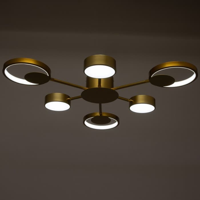 Люстра с ПДУ 2301/6GD LED 120 Вт 3000-6000К золото 75×75×8 см BayerLux