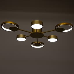 Люстра с ПДУ 2301/6GD LED 120 Вт 3000-6000К золото 75×75×8 см BayerLux