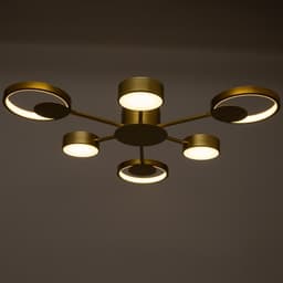 Люстра с ПДУ 2301/6GD LED 120 Вт 3000-6000К золото 75×75×8 см BayerLux