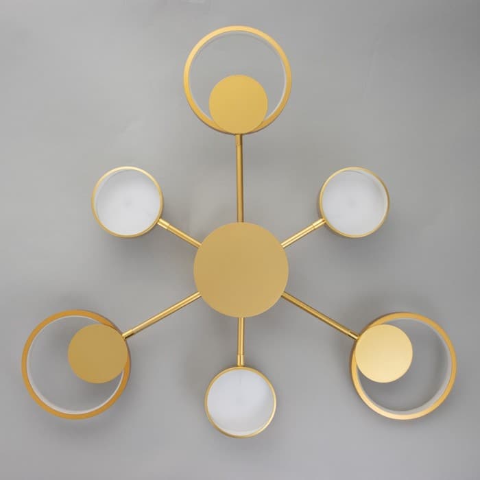 Люстра с ПДУ 2301/6GD LED 120 Вт 3000-6000К золото 75×75×8 см BayerLux