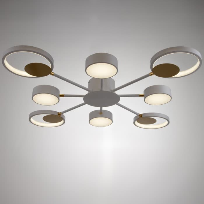 Люстра с ПДУ 2301/8WT LED 160 Вт 3000-6000К белый 93×93×8 см BayerLux