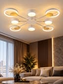 Люстра светодиодная с пультом BayerLux 2301/8WT, 160 Вт, 3 режима, белая, 93×93×8 см