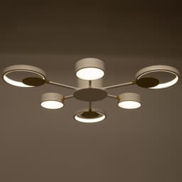 Люстра с ПДУ 2301/6WT LED 120 Вт 3000-6000К белый 75×75×8 см BayerLux