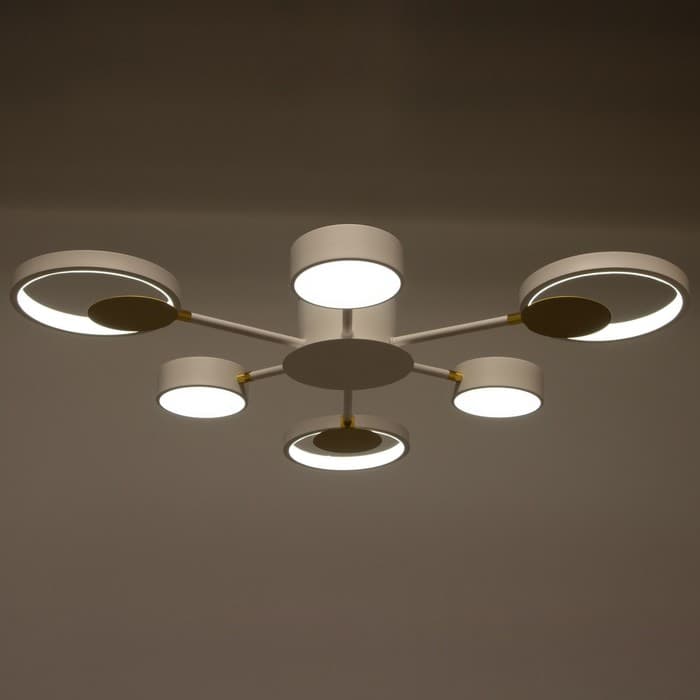 Люстра с ПДУ 2301/6WT LED 120 Вт 3000-6000К белый 75×75×8 см BayerLux