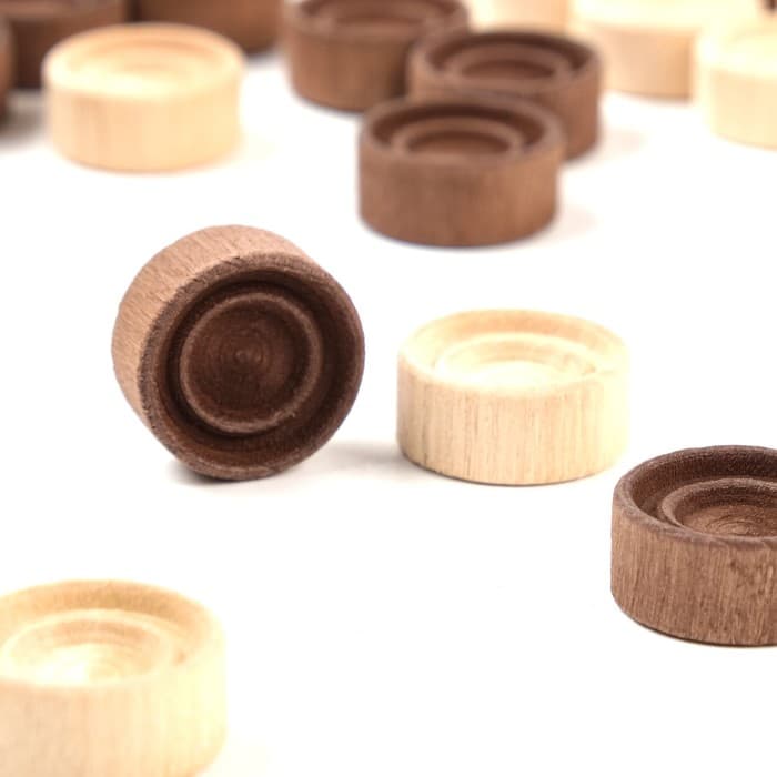 Фишки для нард и шашек Время игры, 30 шт., 2 кубика, d=2 см, дерево