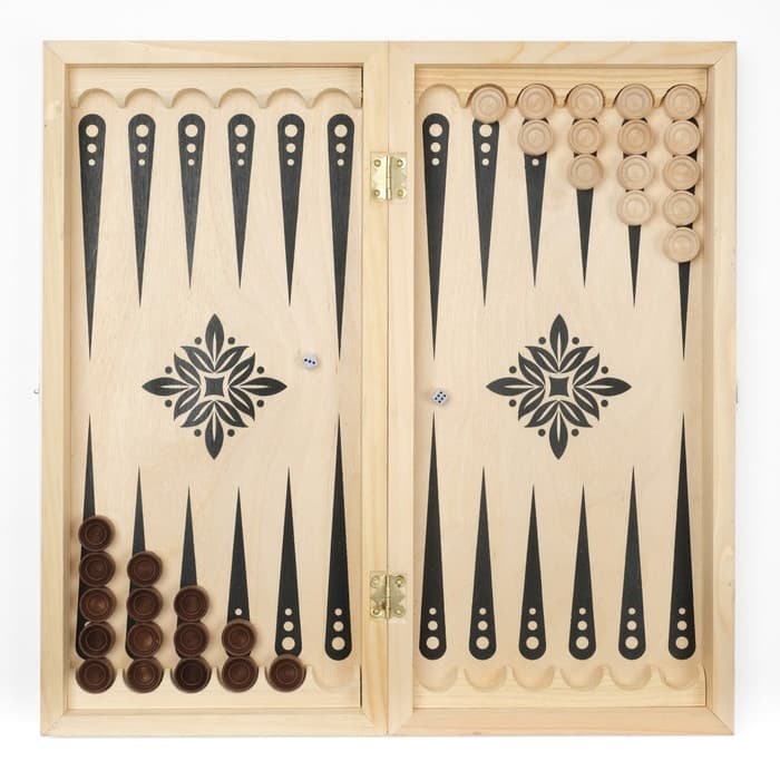 Фишки для нард и шашек Время игры, 30 шт., 2 кубика, d=2 см, дерево