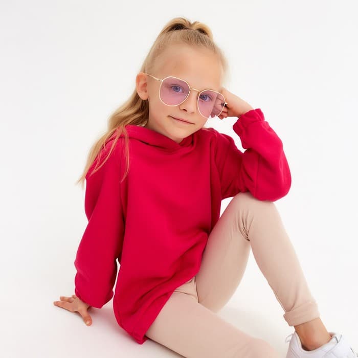 Худи для девочки MINAKU: Basic Line, цвет фуксия, рост, 140 см