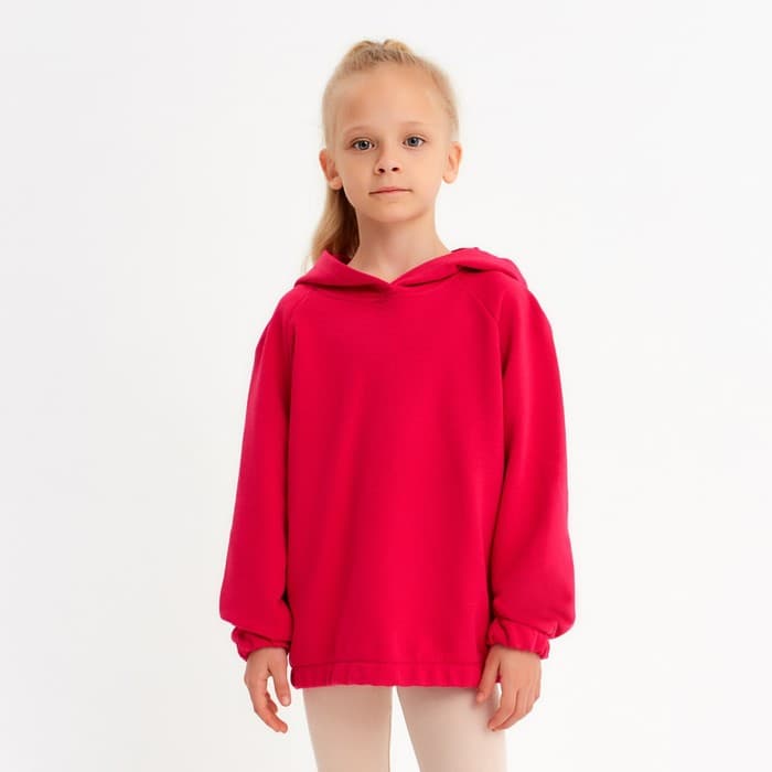 Худи для девочки MINAKU: Basic Line, цвет фуксия, рост 146 см