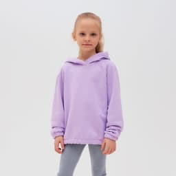 Худи для девочки MINAKU: Basic Line, фиолетовое, рост 134 см