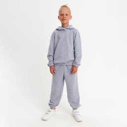 Костюм детский (худи, брюки) MINAKU, светло-серый меланж, рост 116 см