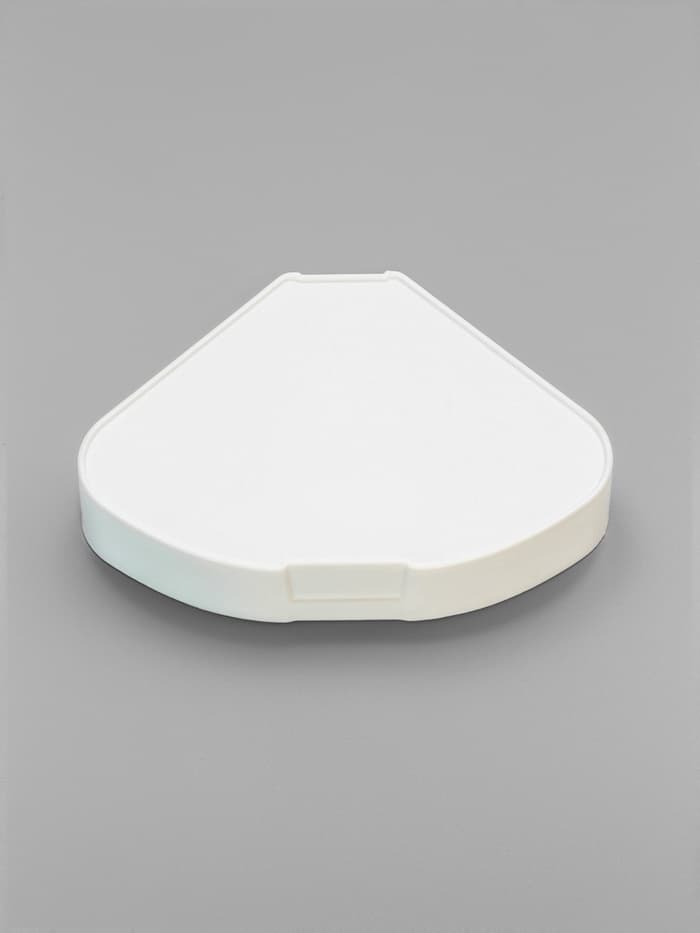 Ванночка для грызунов, 14×10.4 см, угловая, с лопаткой, пластик, белая