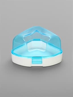 Ванночка для грызунов, 14×10.4 см, угловая, с лопаткой, пластик, голубая