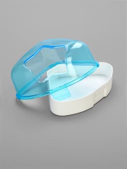 Ванночка для грызунов, 14×10.4 см, угловая, с лопаткой, пластик, голубая