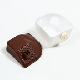 Домик для грызунов, 11.4×10.7×10.7 см, угловой, пластик, коричневый