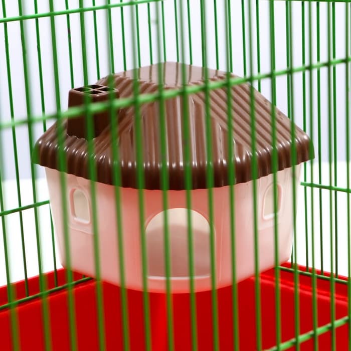 Домик для грызунов, 11.4×10.7×10.7 см, угловой, пластик, коричневый