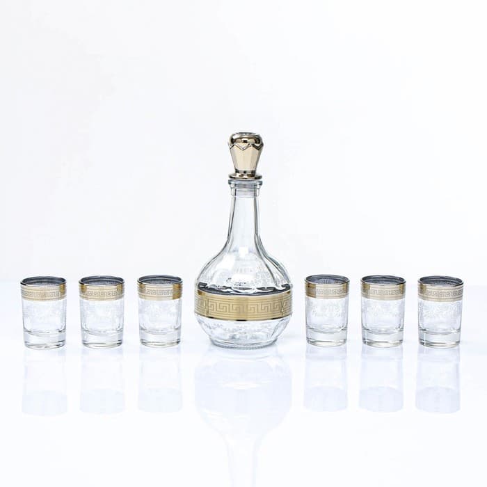 Мини-бар «Барокко», барная стойка, графин, 6 стопок, стекло