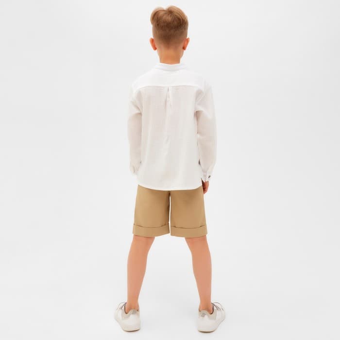 Шорты для мальчика MINAKU: Casual collection, бежевые, рост 98 см