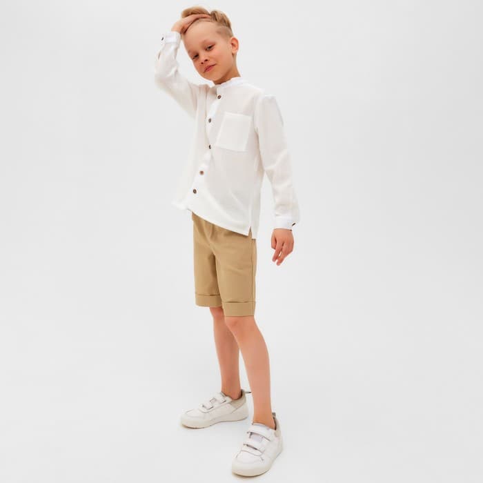 Шорты для мальчика MINAKU: Casual collection, бежевые, рост 98 см
