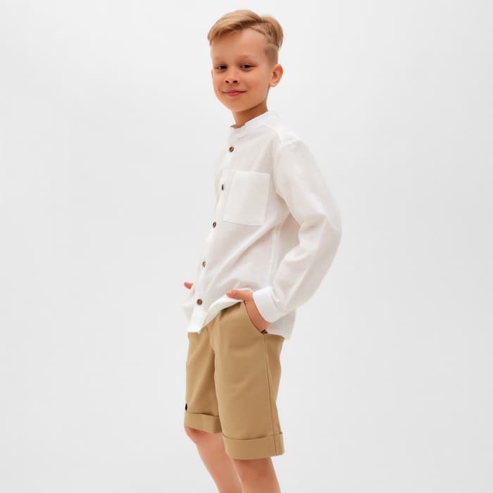 Шорты для мальчика MINAKU: Casual collection, бежевые, рост 98 см