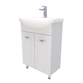 Тумба напольная «Пинта 60», с раковиной «Грация», цвет белый