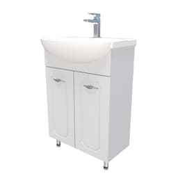 Тумба напольная «Пинта 60», с раковиной «Грация», цвет белый