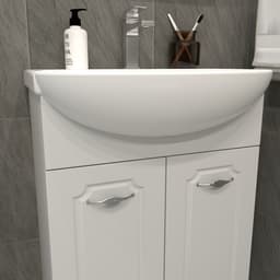 Тумба напольная «Пинта 60», с раковиной «Грация», цвет белый