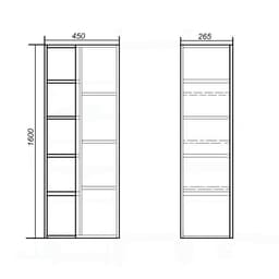 Шкаф - пенал для ванной комнаты «Джерси 450», 450×265×1600 мм, цвет пальмира/белый