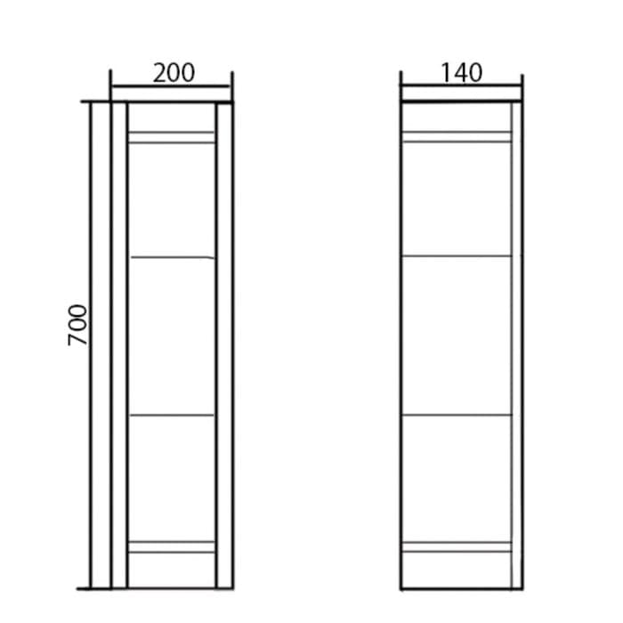 Шкаф для ванной комнаты «Адели 20», 140×200×700 мм, цвет бежевый/белый