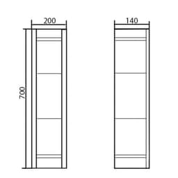 Шкаф для ванной комнаты «Адели 20», 140×200×700 мм, цвет бежевый/белый