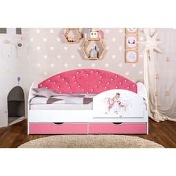 Бортик для кровати «Сердце №1», с фотопечатью, 790×440 мм, цвет белый/розовый