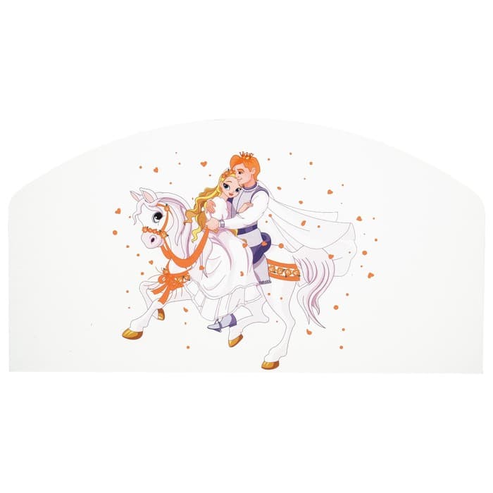 Бортик для кровати «Сердце №3», с фотопечатью, 790×440 мм, цвет белый/оранжевый