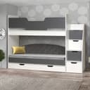 Кровать детская двухъярусная «Юниор 13», 800×1900 мм, цвет белый/графит