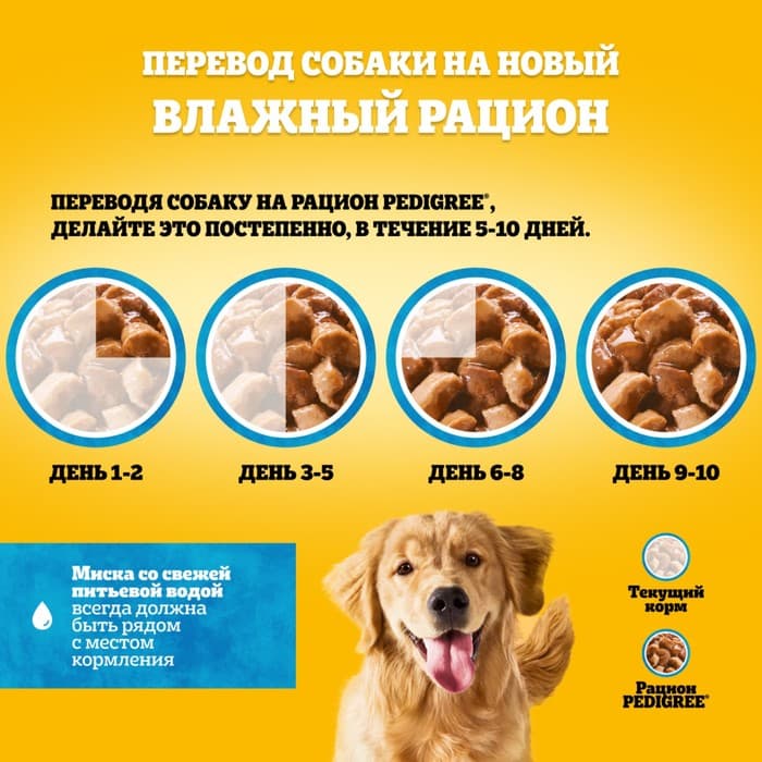 Влажный корм Pedigree для собак телячья печень, желе, пауч, 85 г