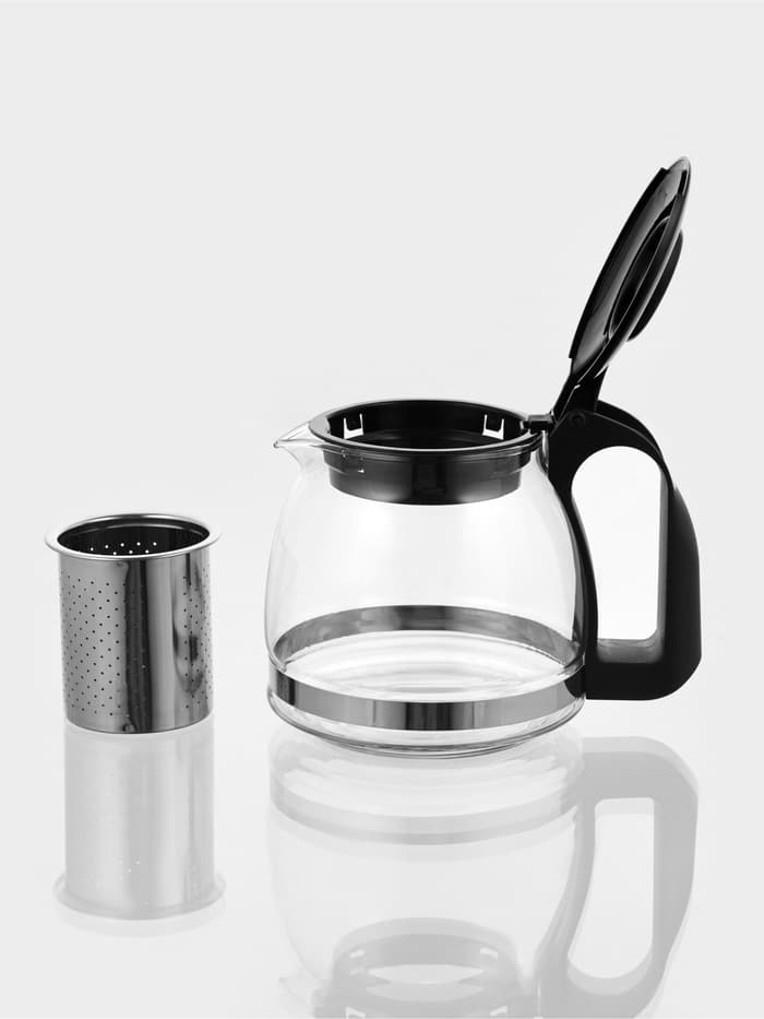 Заварочный чайник Доляна «Иллюзия», 700 мл, с металлическим ситом, стекло, чёрный