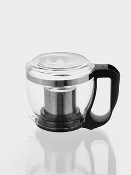 Заварочный чайник Доляна «Иллюзия», 700 мл, с металлическим ситом, стекло, чёрный