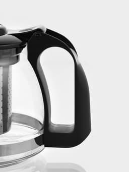 Заварочный чайник Доляна «Иллюзия», 700 мл, с металлическим ситом, стекло, чёрный