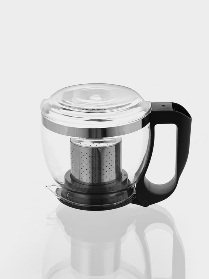 Заварочный чайник Доляна «Иллюзия», 700 мл, с металлическим ситом, стекло, чёрный